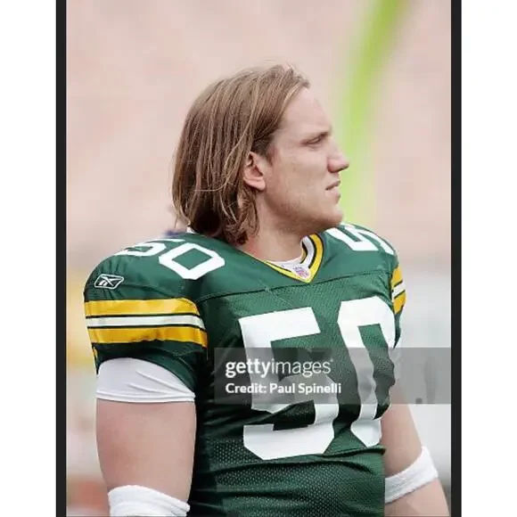 100% Authentic Reebok 2005 AJ Hawk NFL Green Bay Packers Mens 46 M Green Jersey